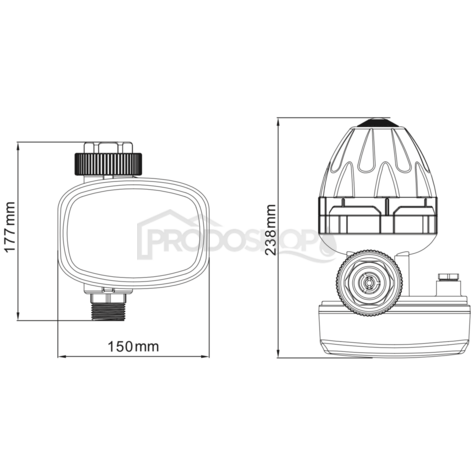 Schéma zapojení: Digitální řídicí jednotka ADARA 6 chrání čerpadlo před chodem nasucho, zpětným tokem vody a vodním rázem. Pro čerpadla do výkonu 1,5kW. Zabudovaná tlaková nádoba 0,3L.2