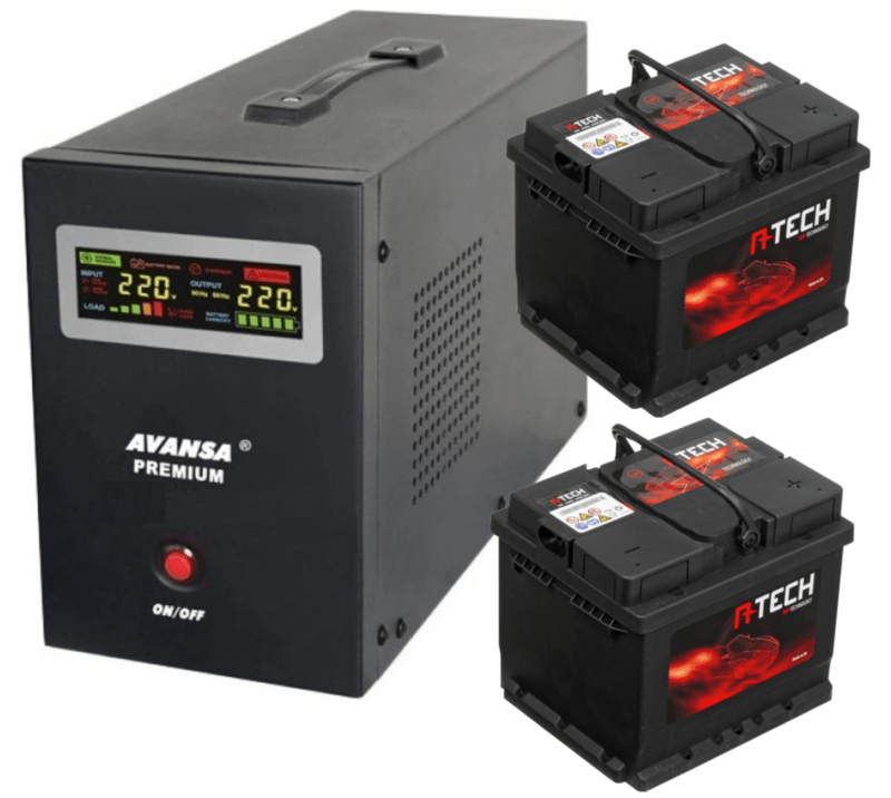 Záložní zdroj pro oběhová čerpadla AVANSA UPS 1050W 24V + 2 baterie